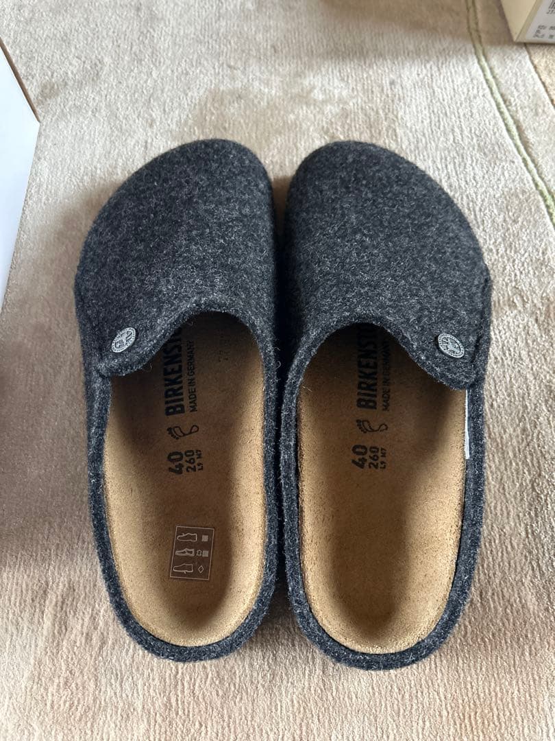 BIRKENSTOCK Zermatt ダークグレー ルームシューズ 40