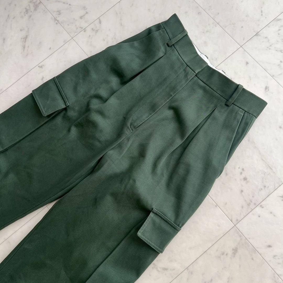 CELINE フィービー期 センタータックプリーツ カーゴパンツ カーキ 36