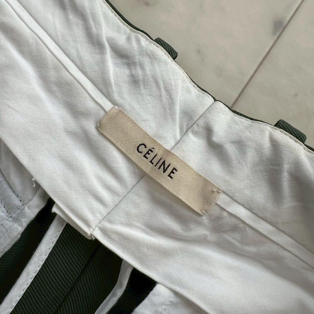 CELINE フィービー期 センタータックプリーツ カーゴパンツ カーキ 36
