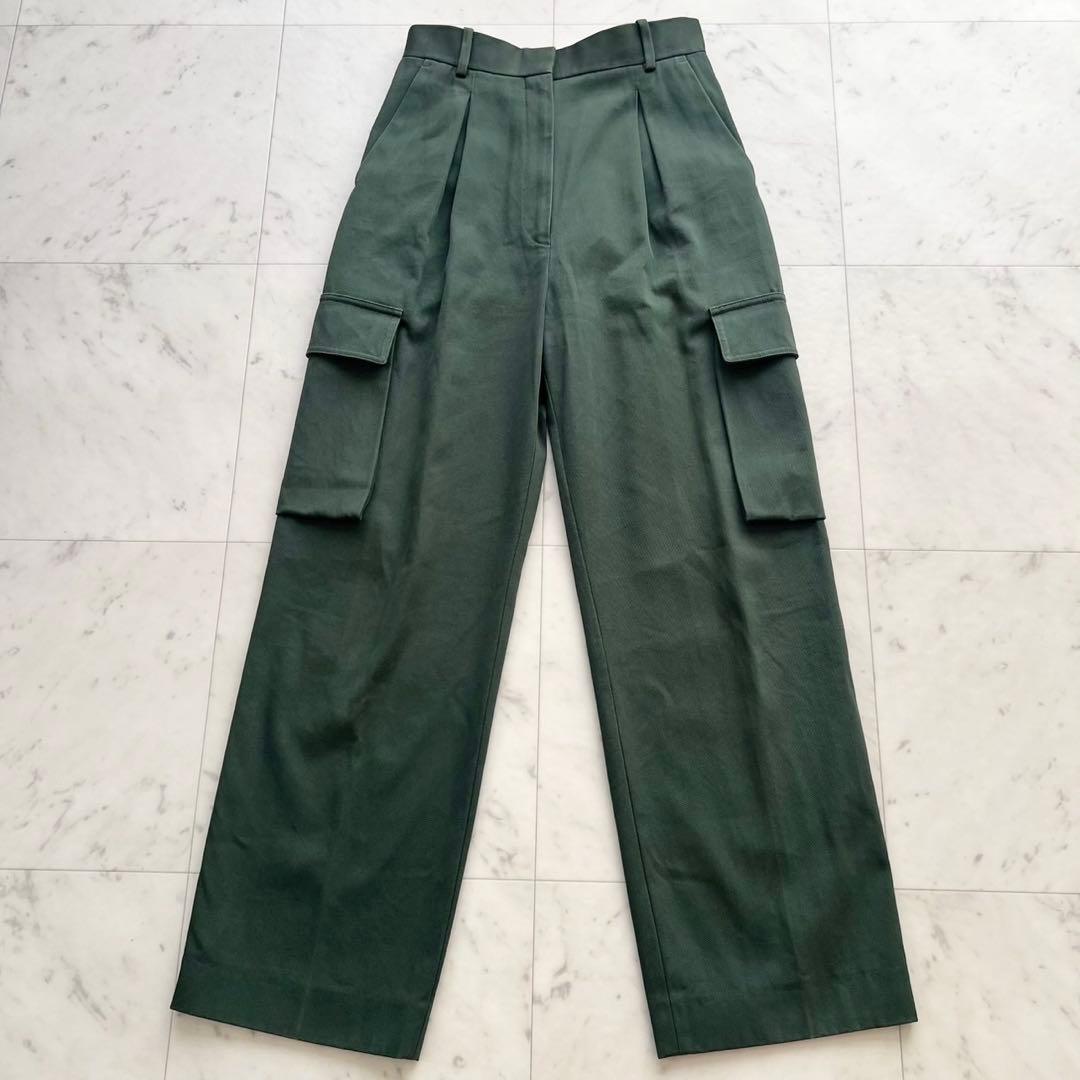 CELINE フィービー期 センタータックプリーツ カーゴパンツ カーキ 36
