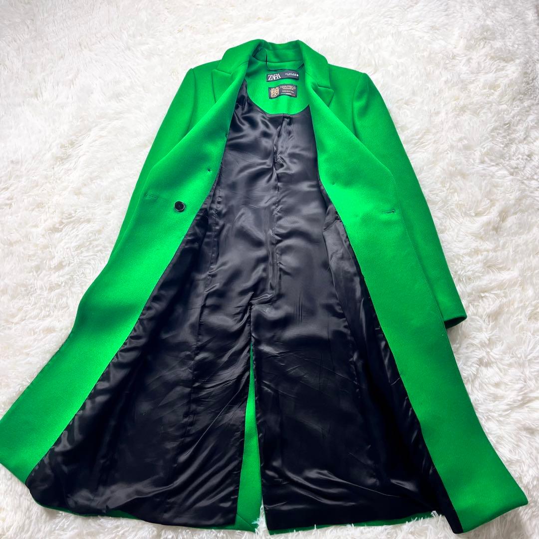 極美品✨ ZARA ザラ MANTECO生地 ロングコート 1ボタン 緑