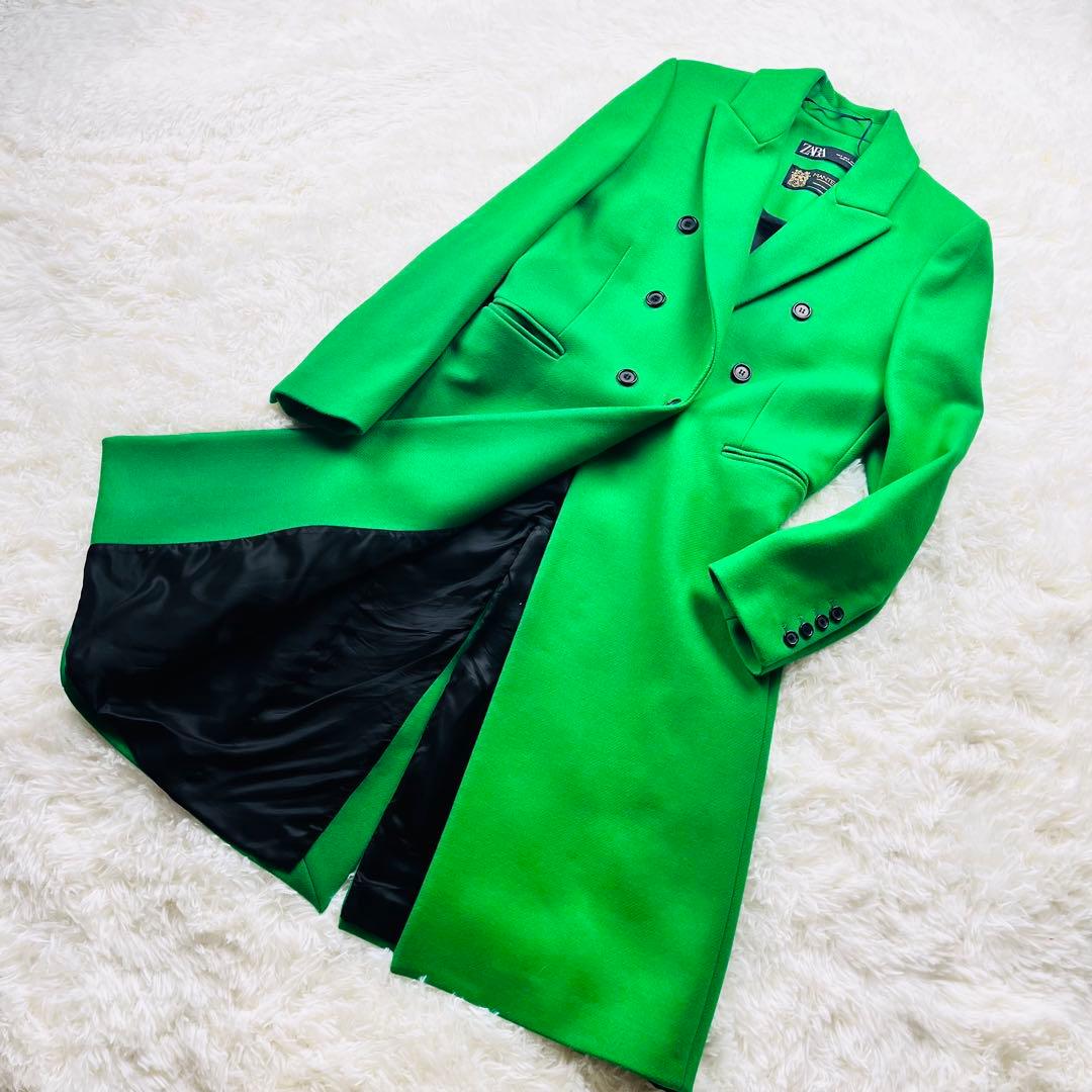 極美品✨ ZARA ザラ MANTECO生地 ロングコート 1ボタン 緑