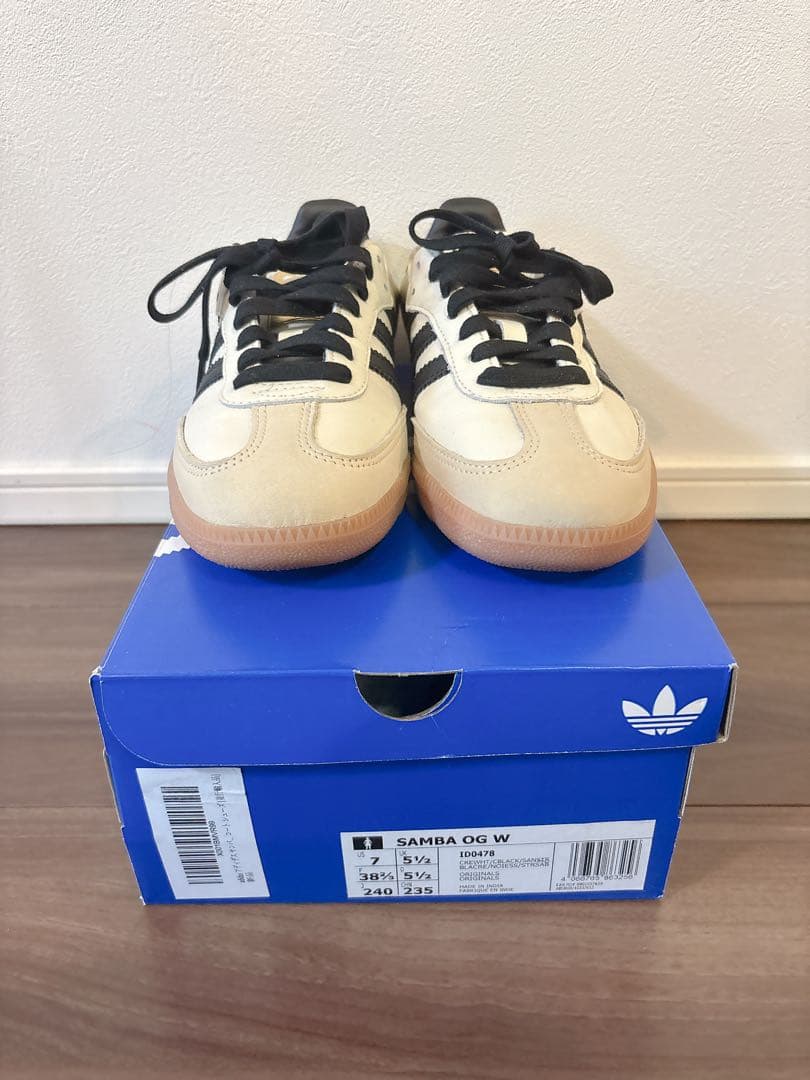 【ほぼ未使用】adidas Samba クリーム/ブラック 24センチ