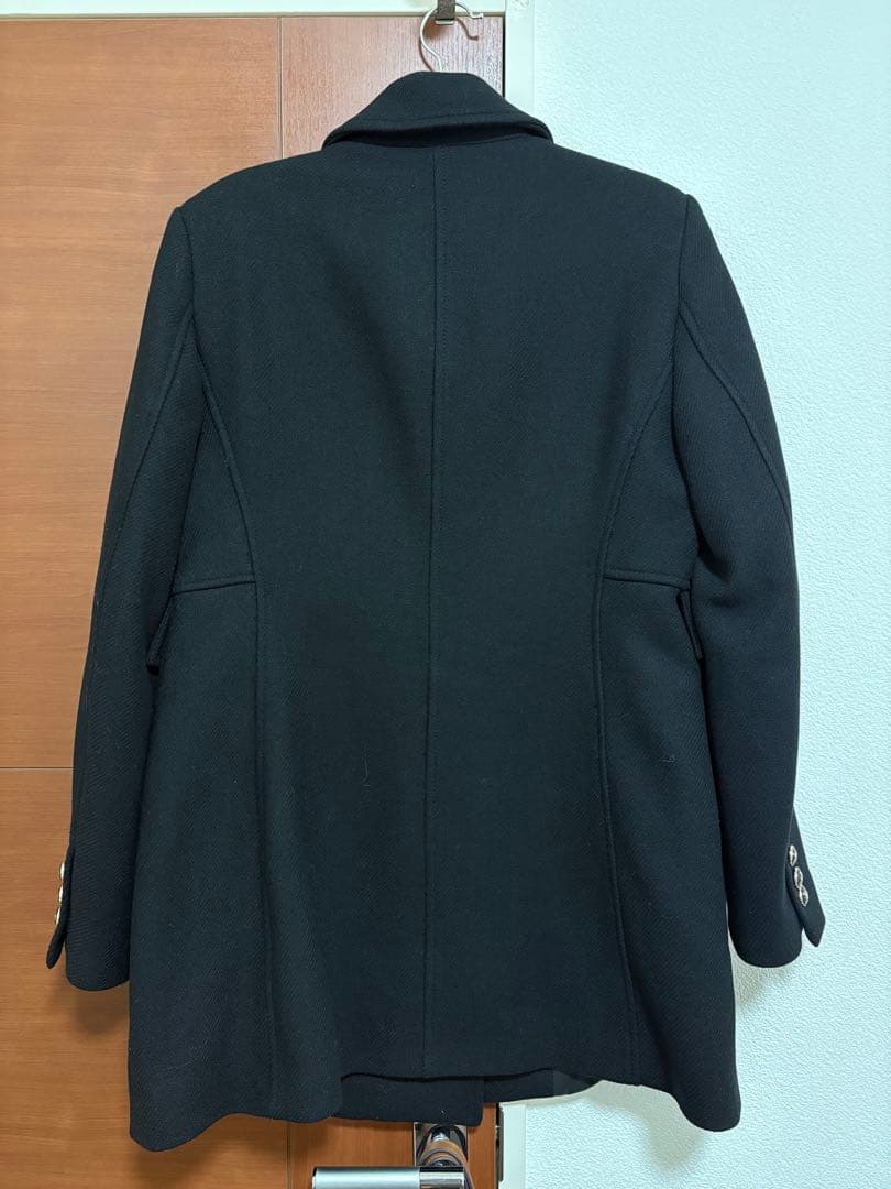zara ウール混紡ショート丈ダブルブレストコート Ꮮサイズ ブラック