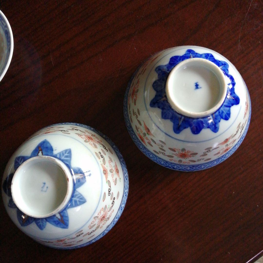 景徳鎮　玩玉　蛍手蓋茶碗　5客　11cm