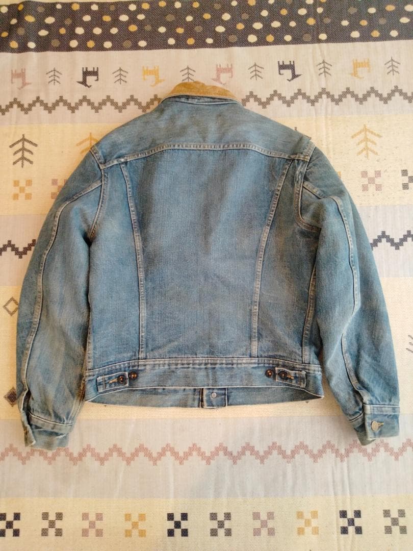 ビンテージ70年代リーストームライダー裏地ブランケット付きデニムJKT青38
