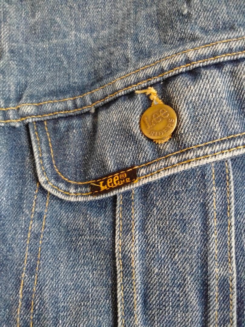 ビンテージ70年代リーストームライダー裏地ブランケット付きデニムJKT青38
