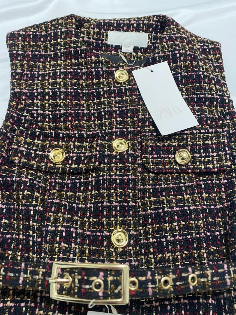 ZARA ベルト付きテクスチャーベスト XS 新品