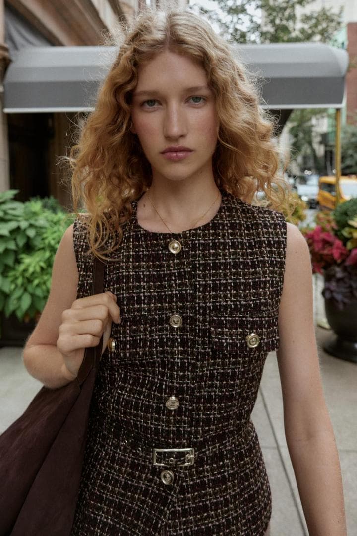 ZARA ベルト付きテクスチャーベスト XS 新品