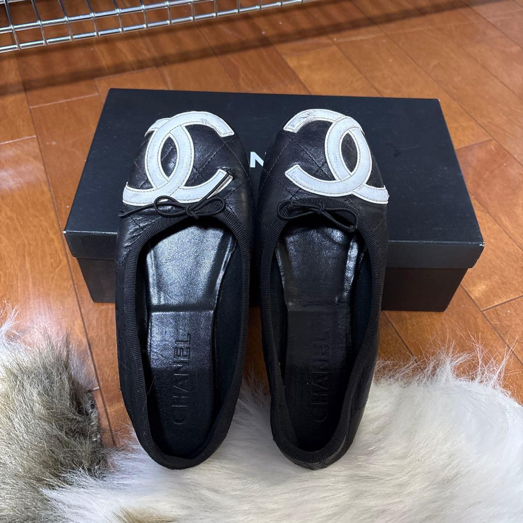 CHANEL カンボンライン　フラットシューズ　バレエシューズ　35