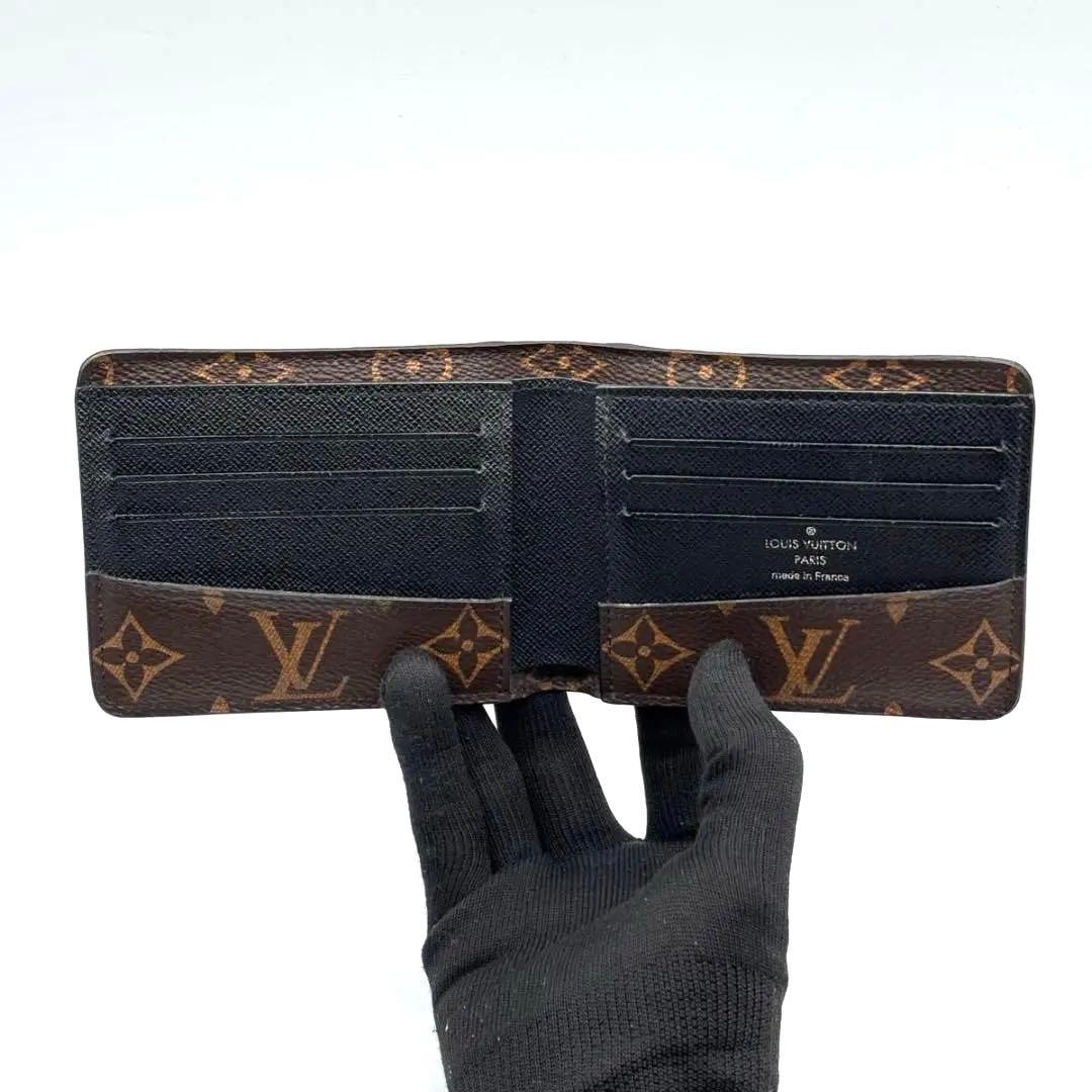 極美品 箱袋付属 ルイヴィトン モノグラム 二つ折り財布 ミュルティプル 黒