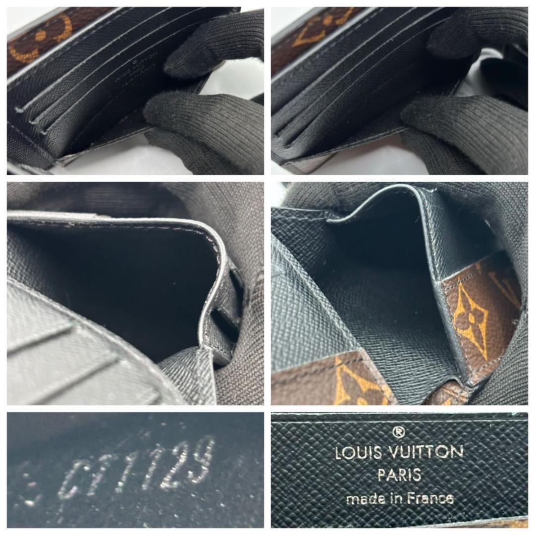 極美品 箱袋付属 ルイヴィトン モノグラム 二つ折り財布 ミュルティプル 黒