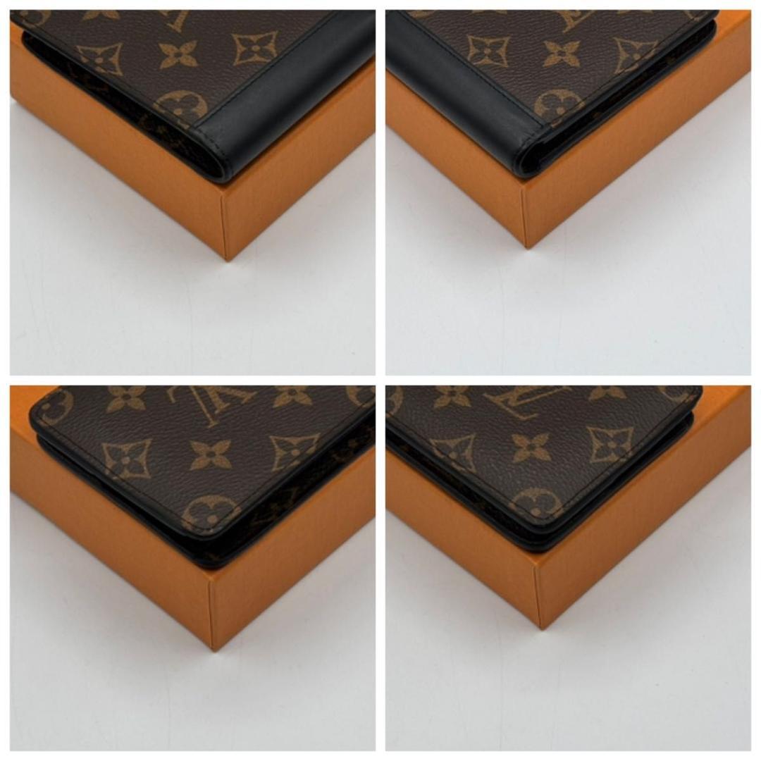 極美品 箱袋付属 ルイヴィトン モノグラム 二つ折り財布 ミュルティプル 黒