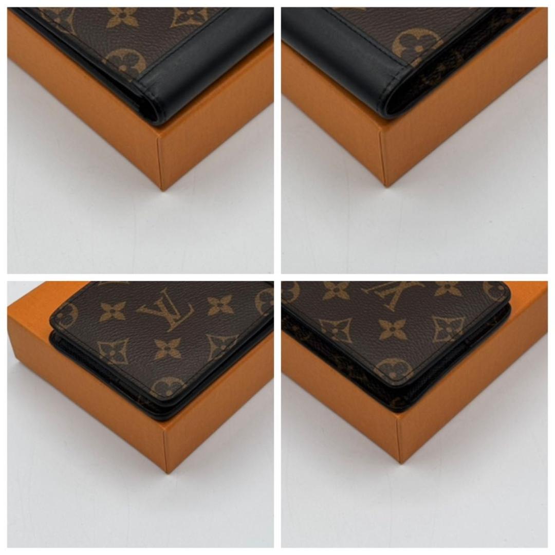 極美品 箱袋付属 ルイヴィトン モノグラム 二つ折り財布 ミュルティプル 黒