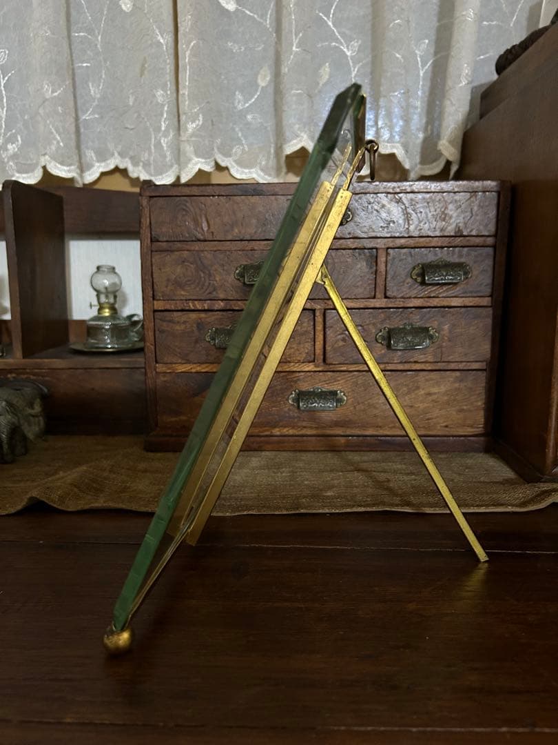 フランスアンティーク クリスタル 特大フォト スタンド