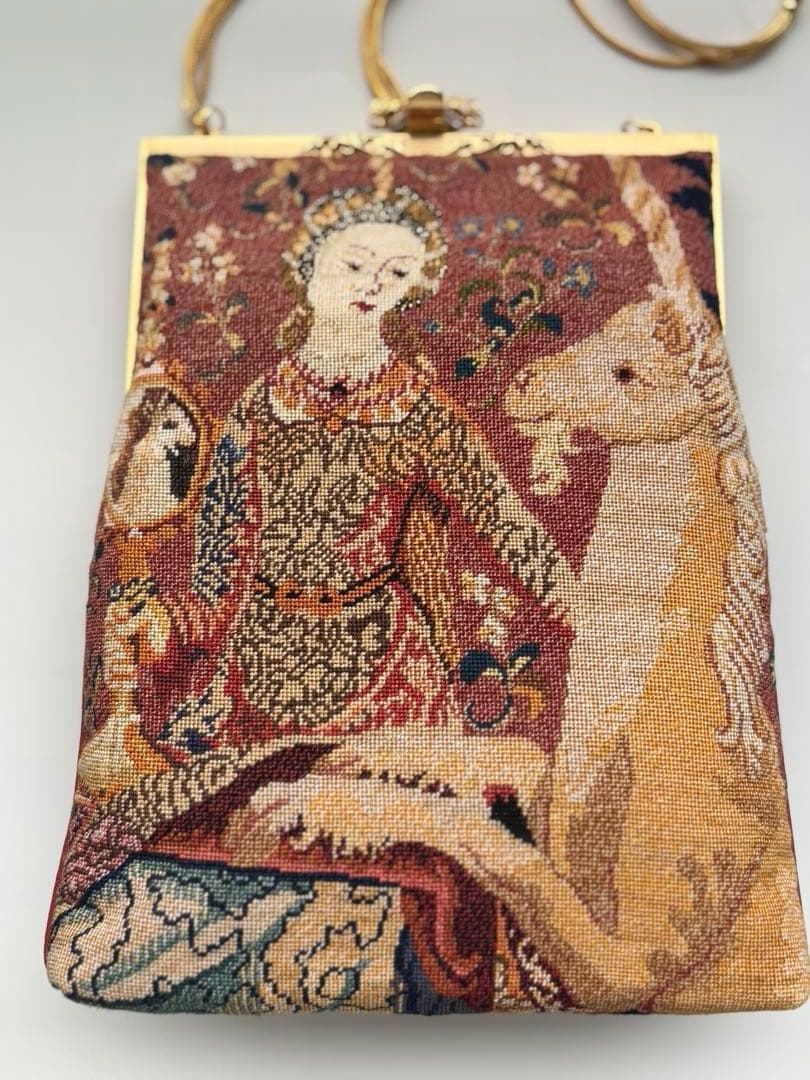 久家道子・プチポアンのタペストリー刺繍パーティーバッグ