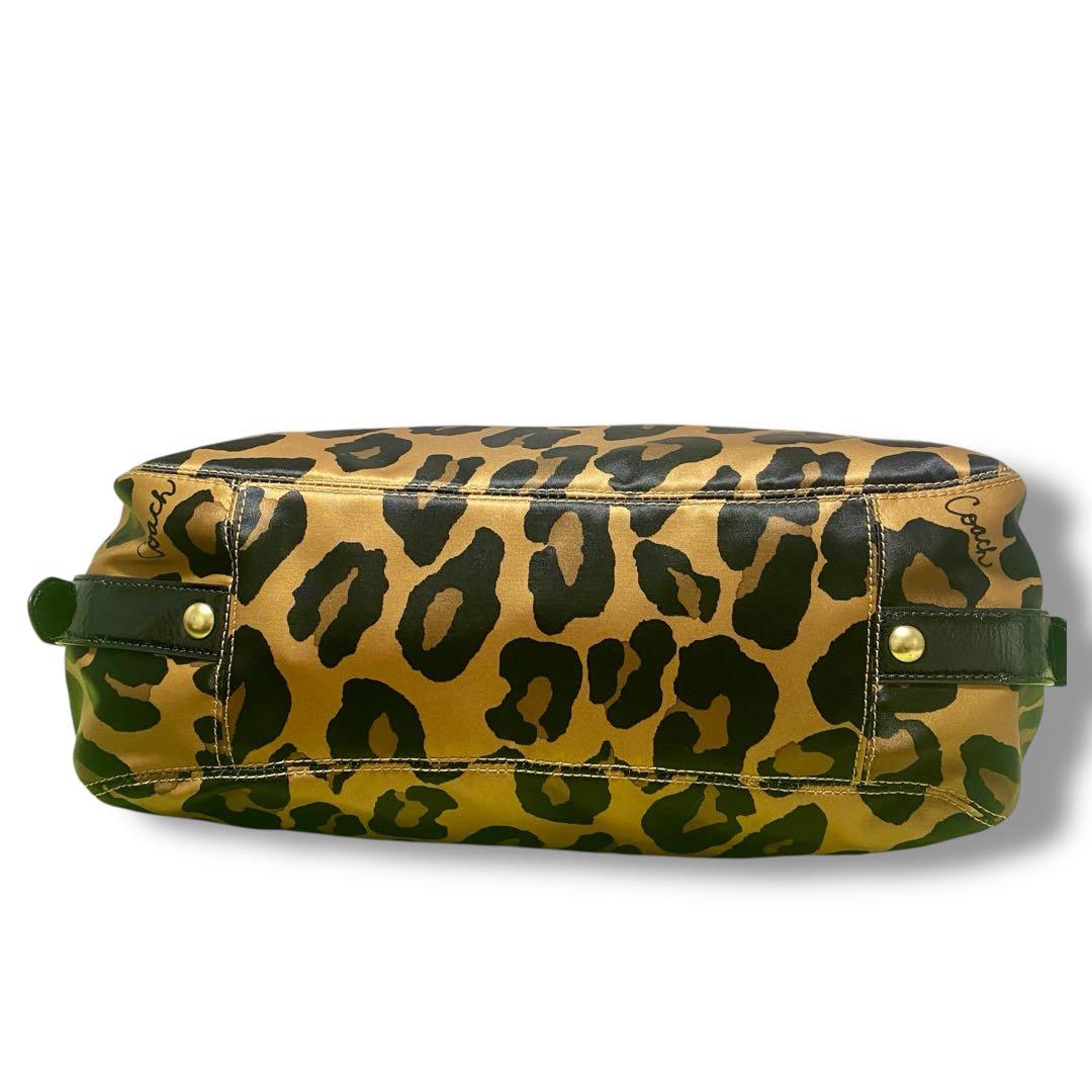 COACHコーチ トートバッグ　ナイロン　レオパード　ワンショルダーバッグ　3層