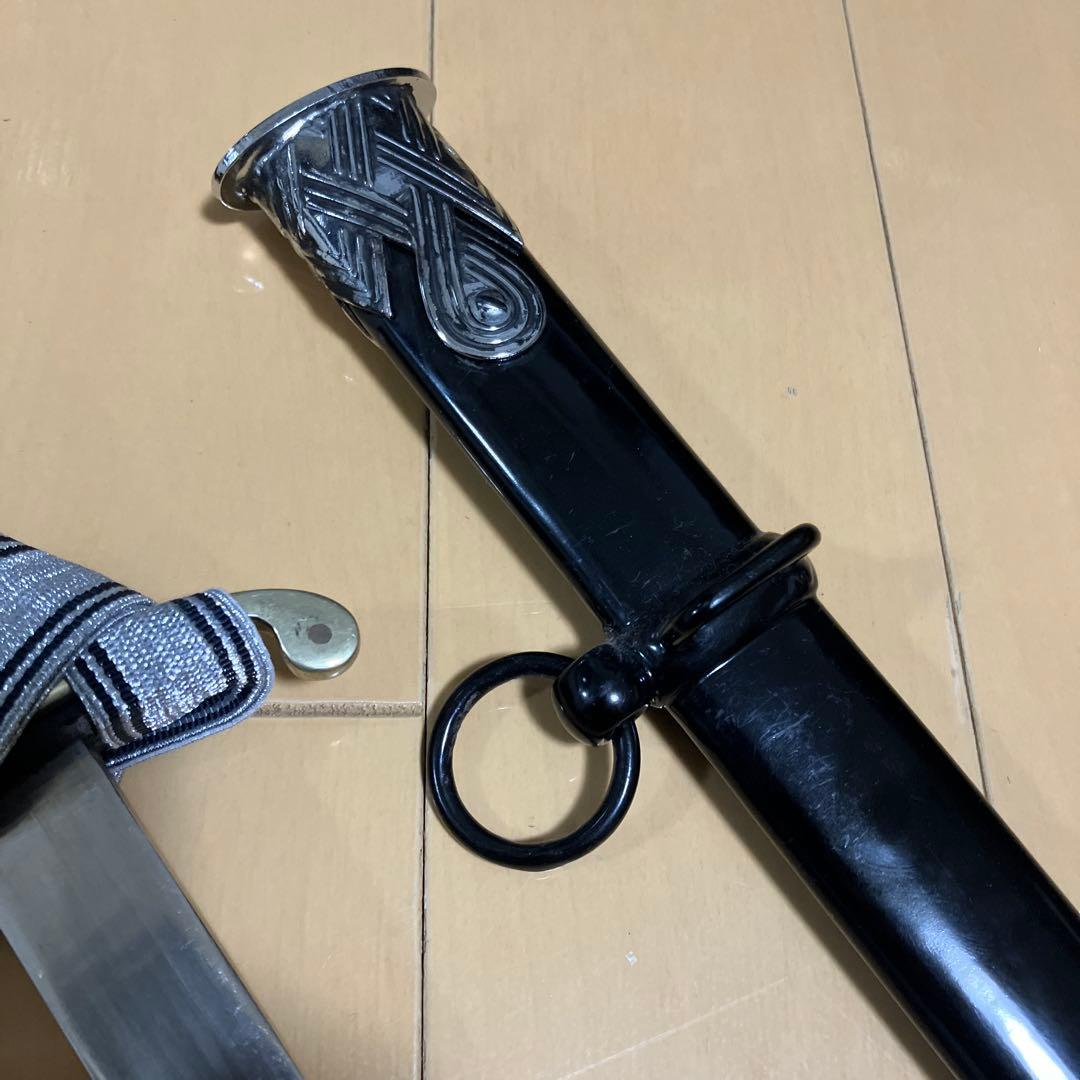 SS金属製サーベル、剣用飾り提げ緒、たすきアダプター付フルセット模造刀品