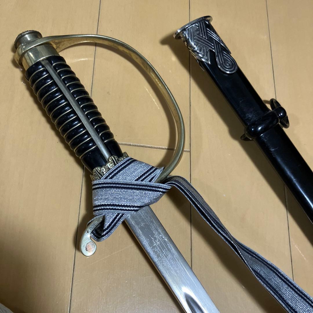 SS金属製サーベル、剣用飾り提げ緒、たすきアダプター付フルセット模造刀品