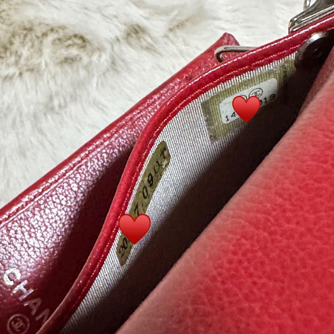 CHANEL 赤 レザー キーケース