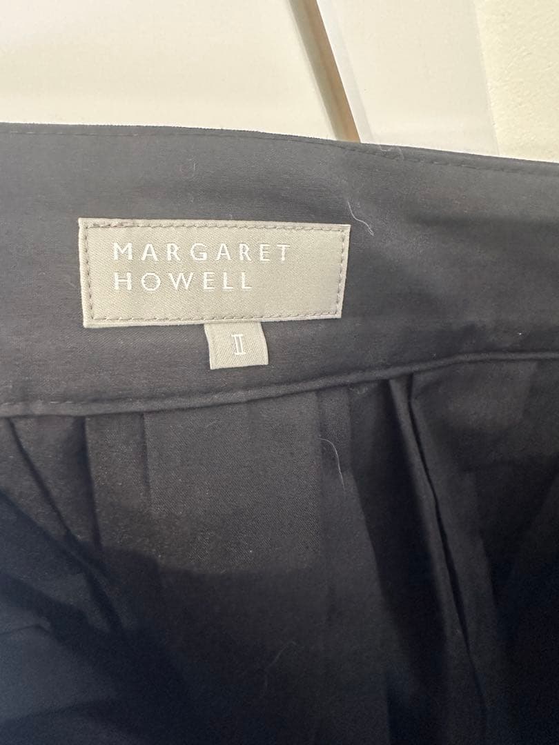 【美品】マーガレットハウエル　コットンプリーツスカート ひざ丈