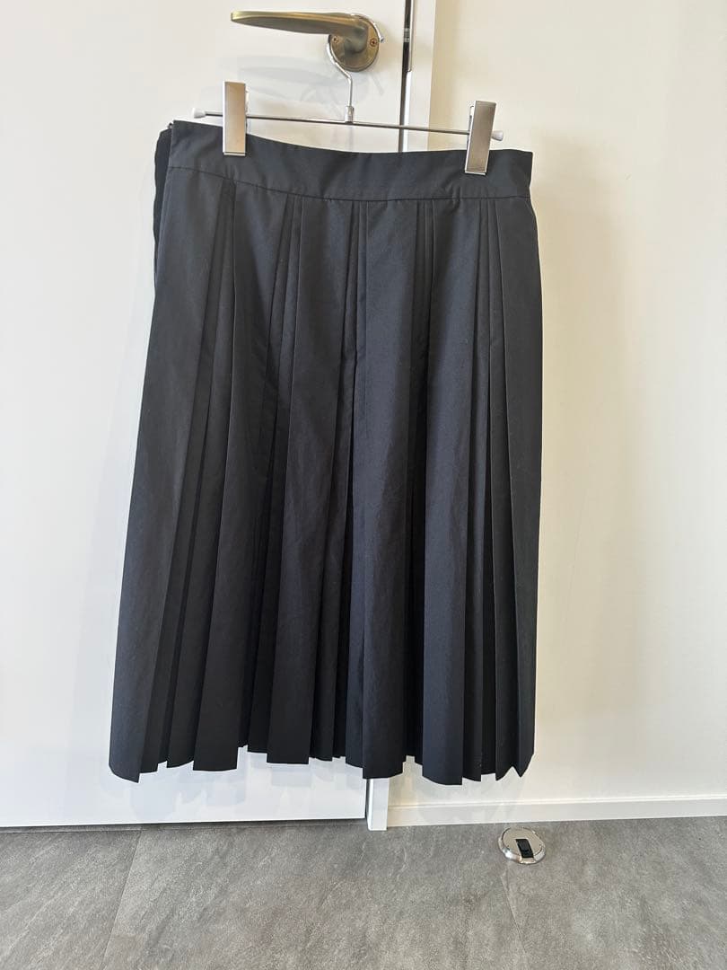 【美品】マーガレットハウエル　コットンプリーツスカート ひざ丈