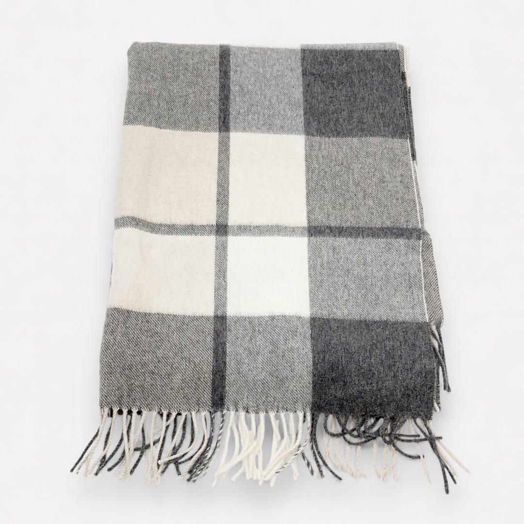 ジュシュアエリス カシミヤ マフラー ストール ブロックチェック柄 大判