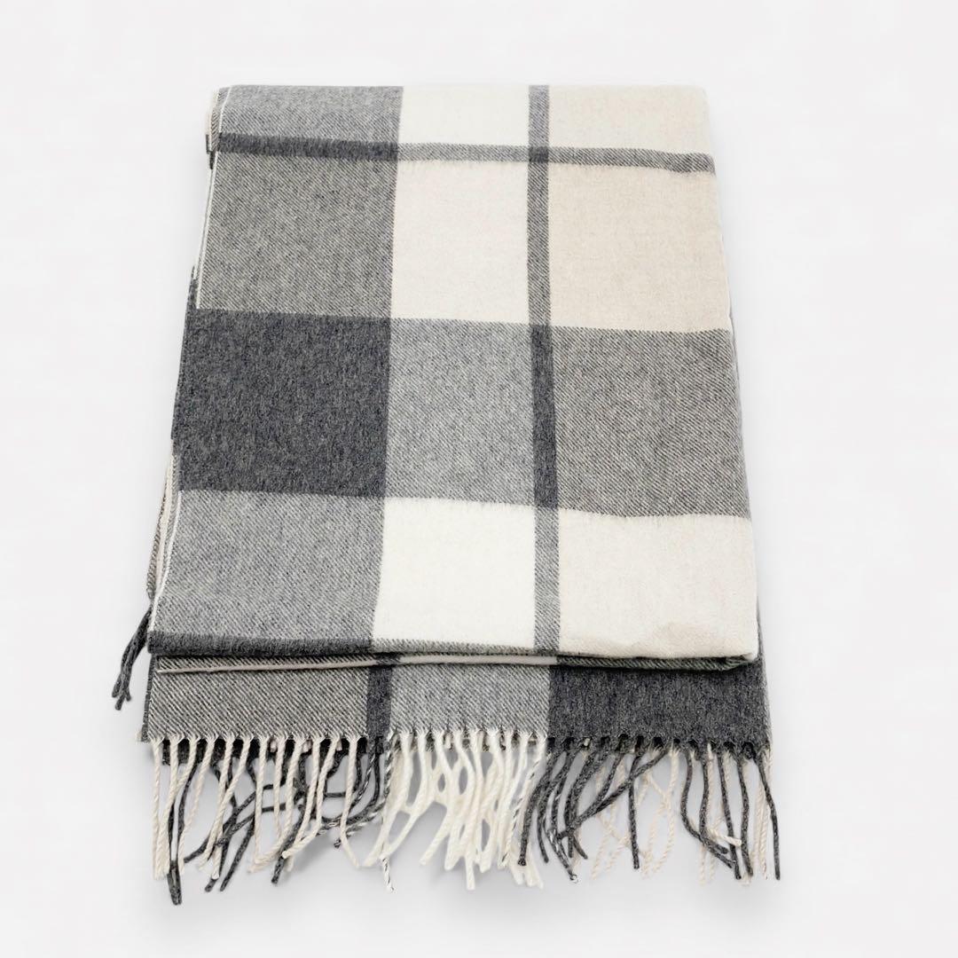 ジュシュアエリス カシミヤ マフラー ストール ブロックチェック柄 大判
