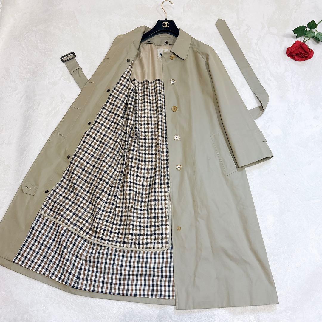 ほぼ未使用✨　アクアスキュータム　トレンチコート　玉虫色　レディース　11