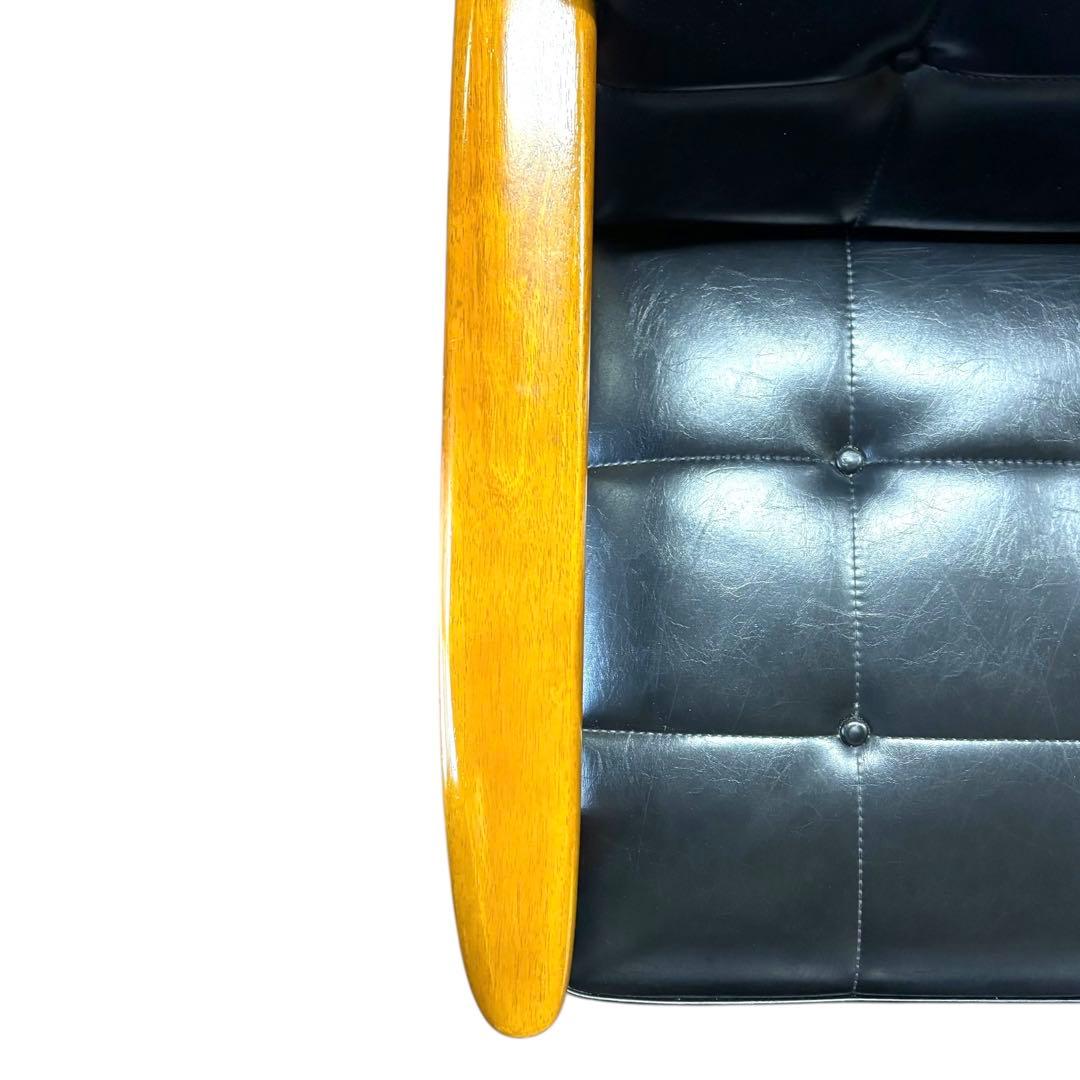 【カリモク60】Kチェア 2シーター ブラック ビンテージ ソファ モダン