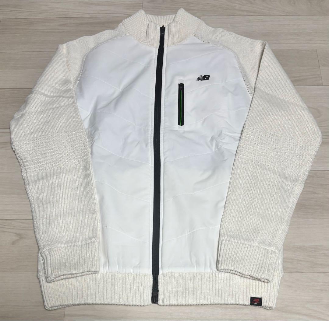 ニューバランス ゴルフ メンズ ニットブルゾン ウェア Lサイズ ホワイト 新品