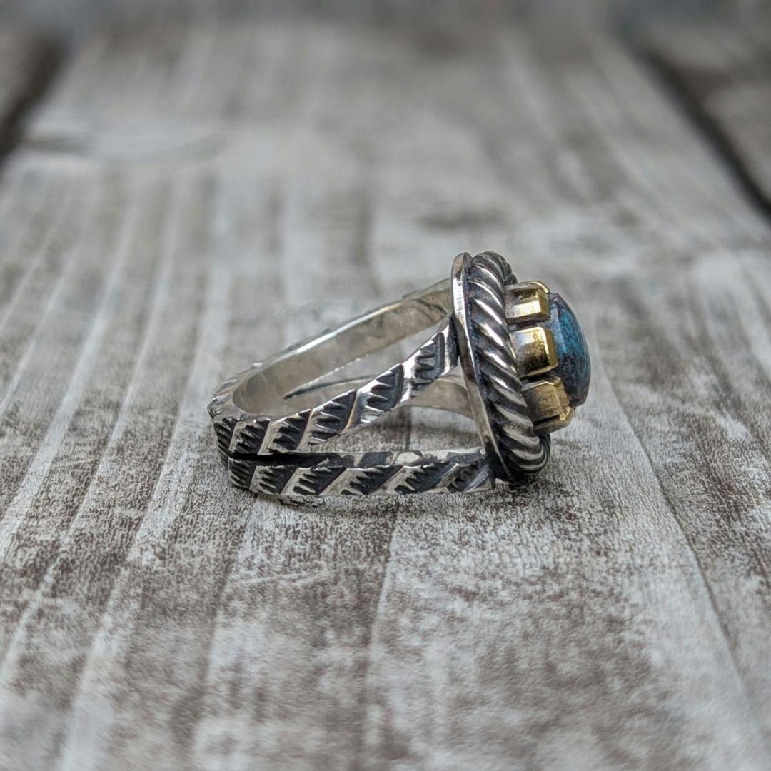 ハンドメイドのターコイズリング　インディアンジュエリー風　bisbee