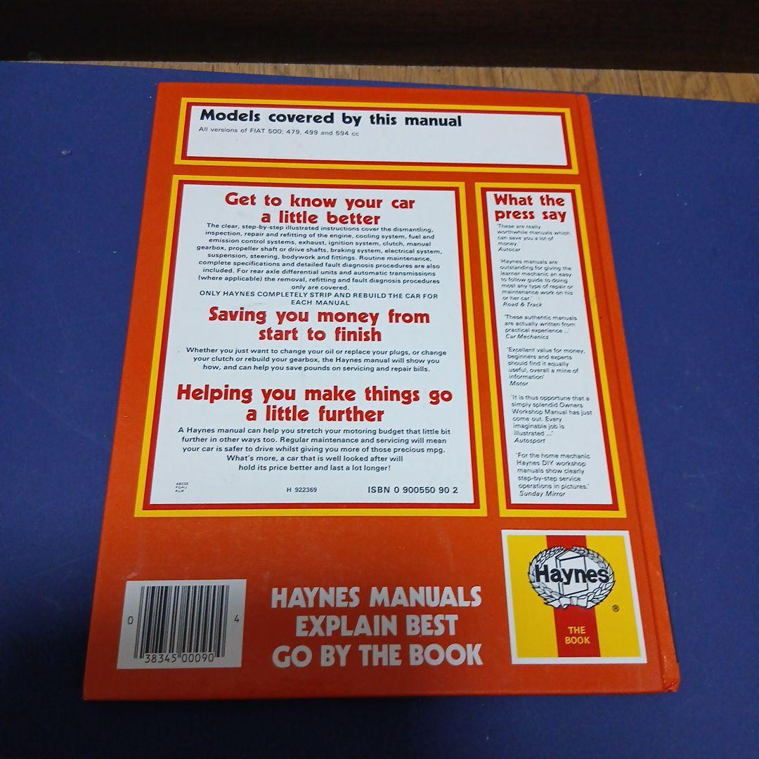 FIAT 500 オーナーズワークショップマニュアル 1957-1973