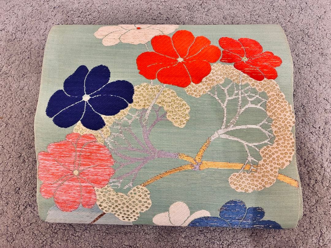 【龍村平蔵！！！】袋帯　正絹　アンティーク　花