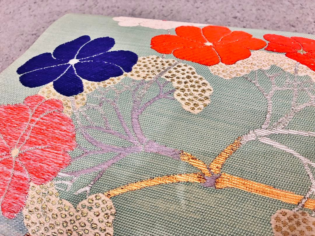 【龍村平蔵！！！】袋帯　正絹　アンティーク　花