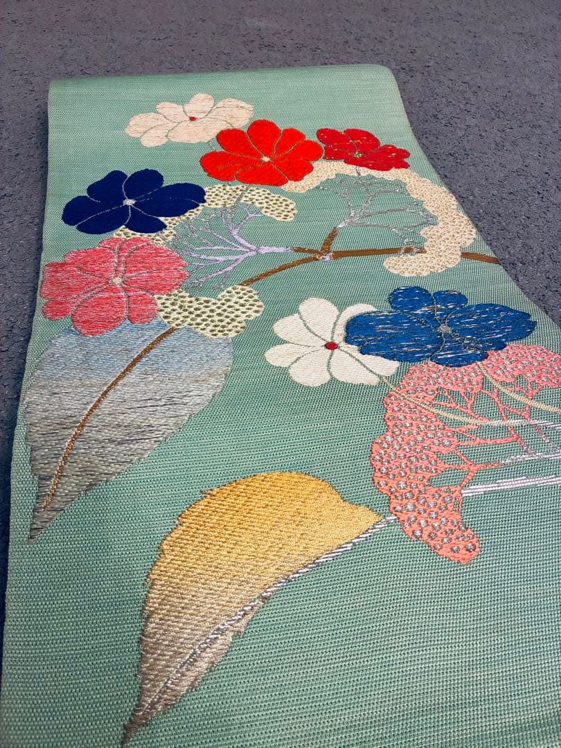 【龍村平蔵！！！】袋帯　正絹　アンティーク　花