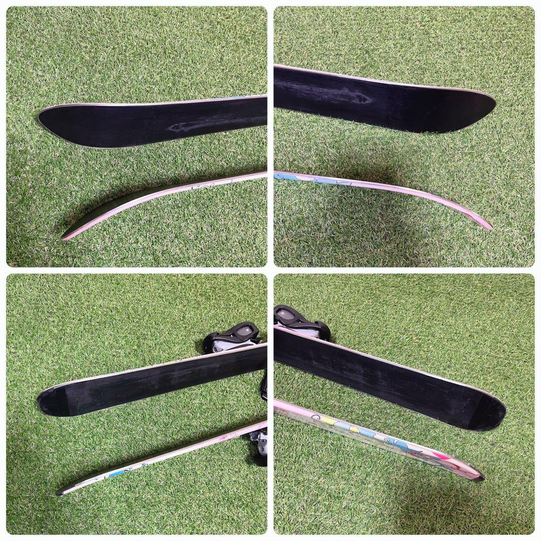 K2 かわいいピンク 女の子 ジュニアスキー板 134cm ストック棒付き