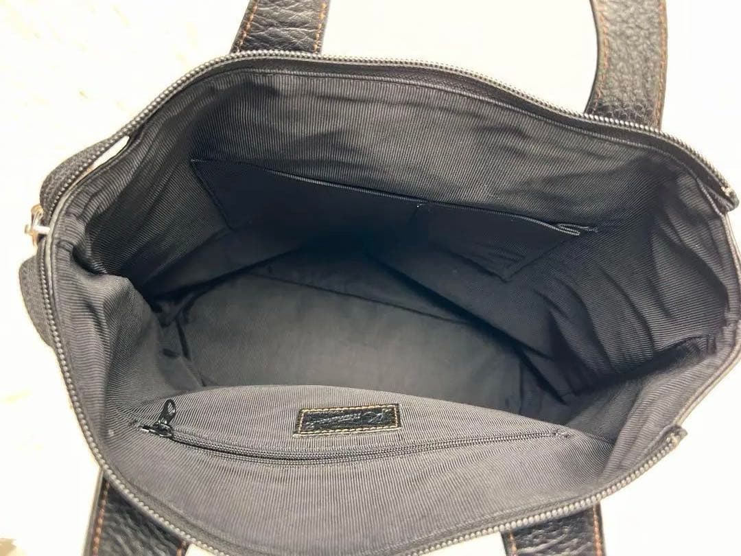 【美品】キタムラ2 レザービジネストート ブラック 自立 A4可