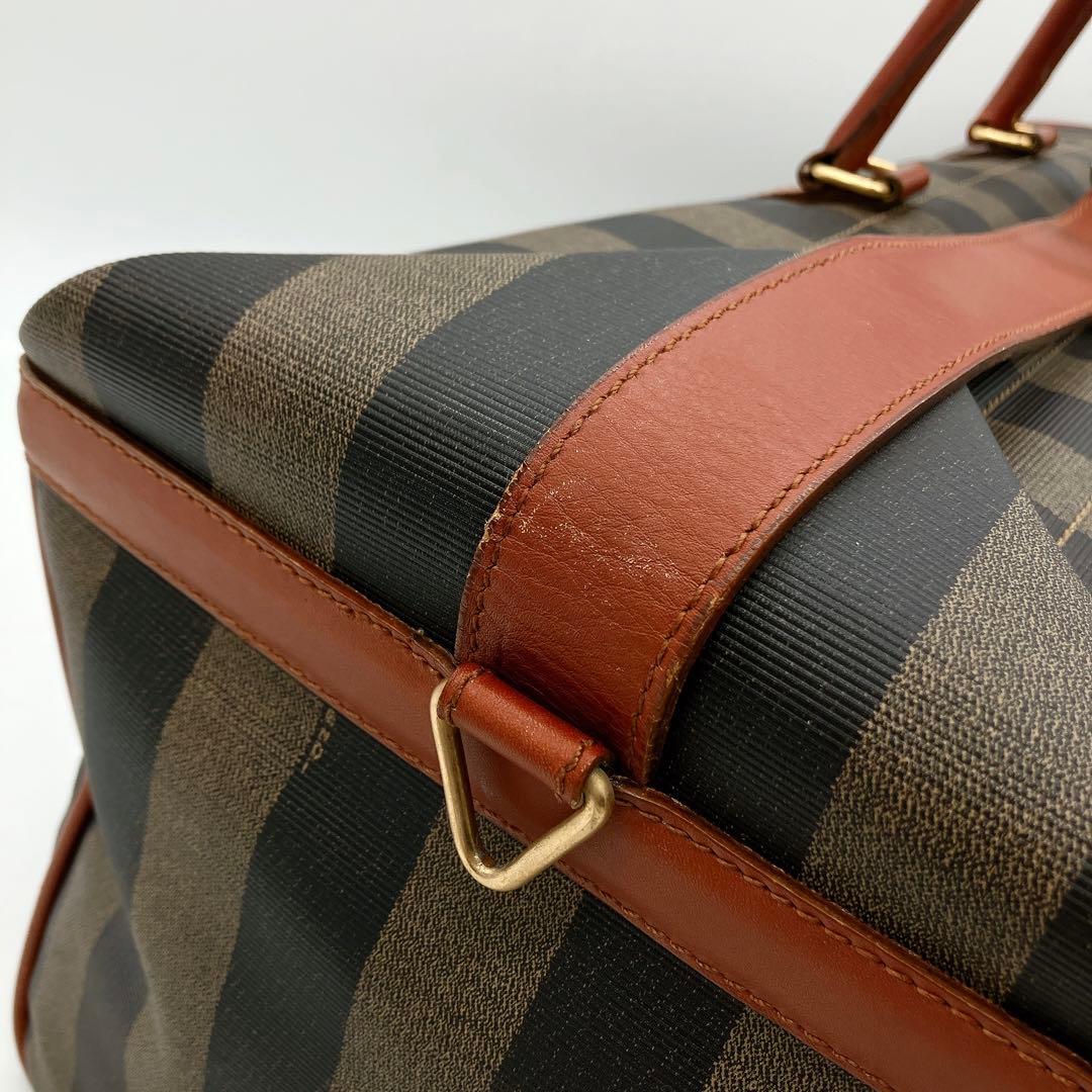 【FENDI】2wayバッグ　ボストンバッグ　ペカン柄　ゴールド金具　PVC