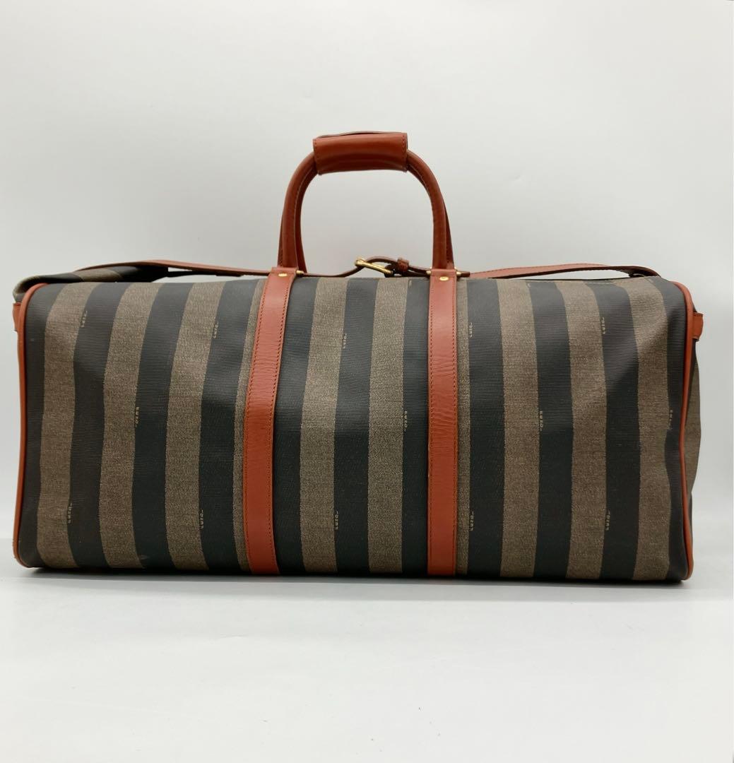 【FENDI】2wayバッグ　ボストンバッグ　ペカン柄　ゴールド金具　PVC