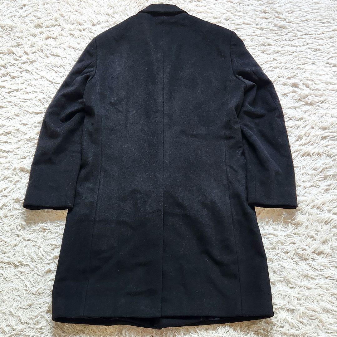 ✨ウールカシミヤ✨ヒューゴボス❣️チェスターコート　L位　ブラック　着丈94cm