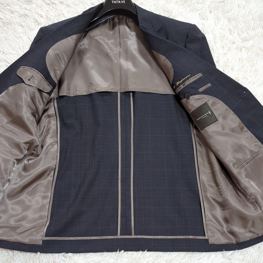 極美品 2XL相当 マッキントッシュ 銀ボタン セットアップスーツ チェック