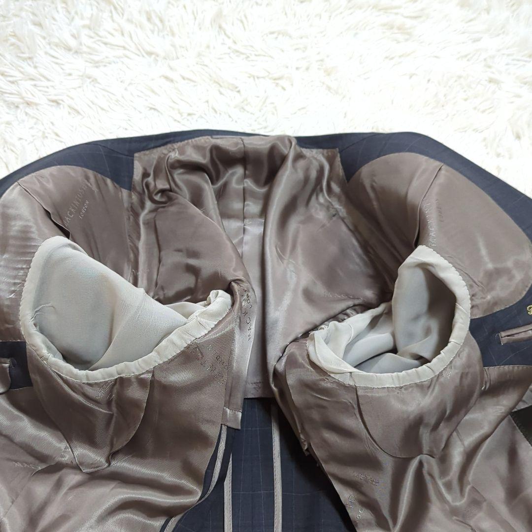 極美品 2XL相当 マッキントッシュ 銀ボタン セットアップスーツ チェック