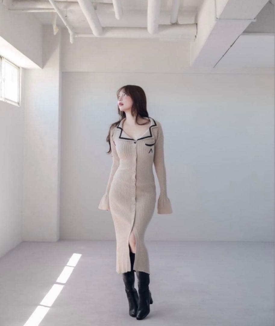 ワンピース andmary mila lady like knit dress