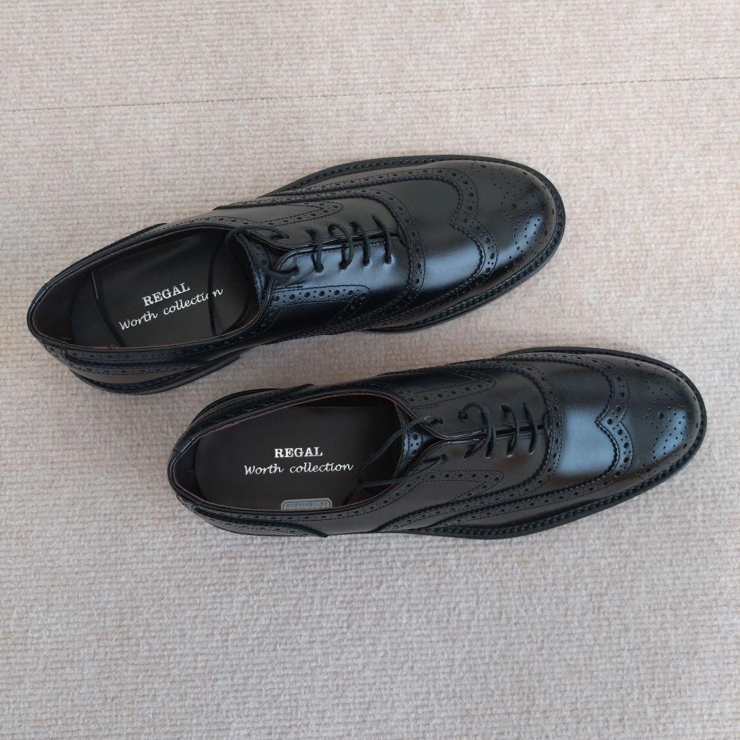 REGALブラックウィングチップドレスシューズ