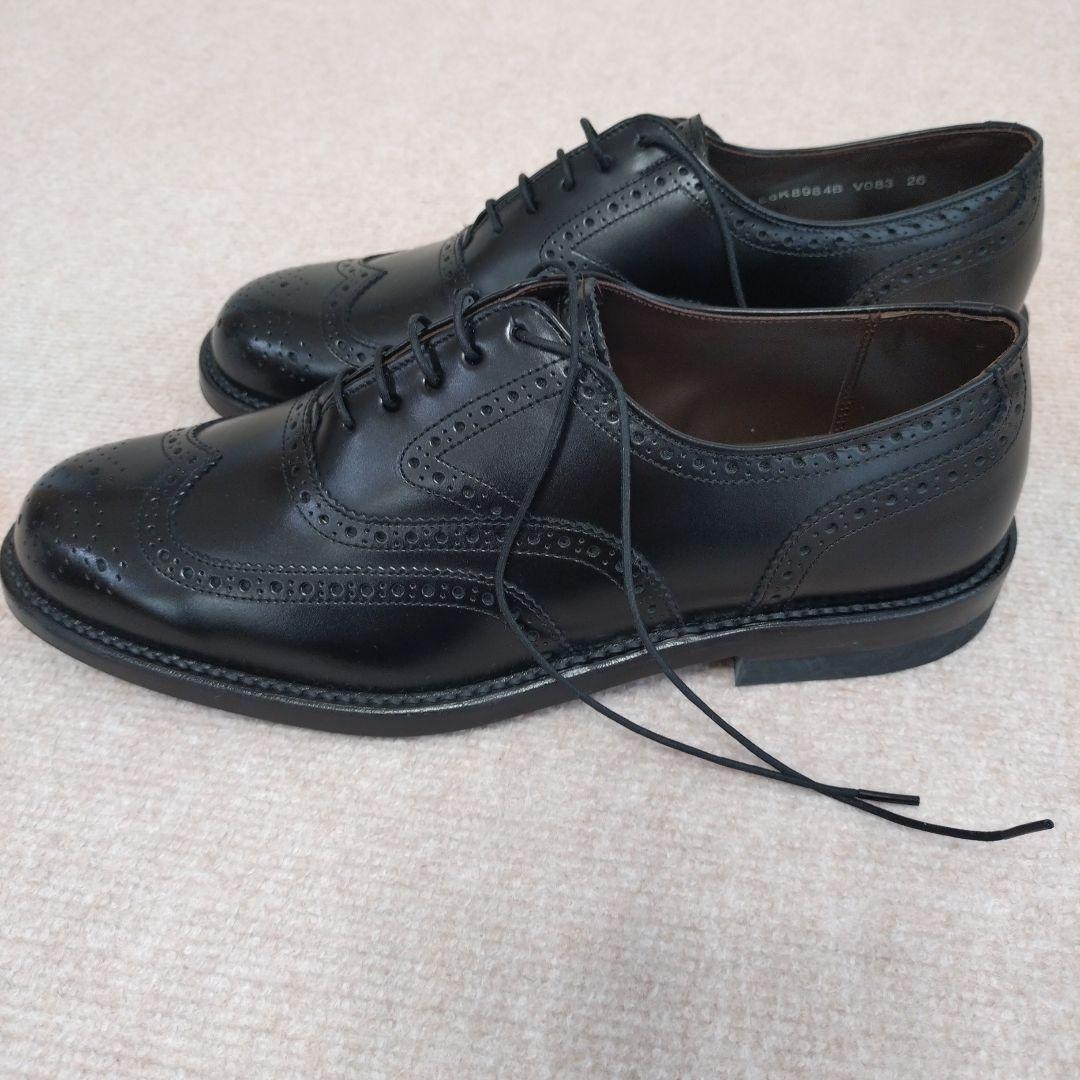 REGALブラックウィングチップドレスシューズ