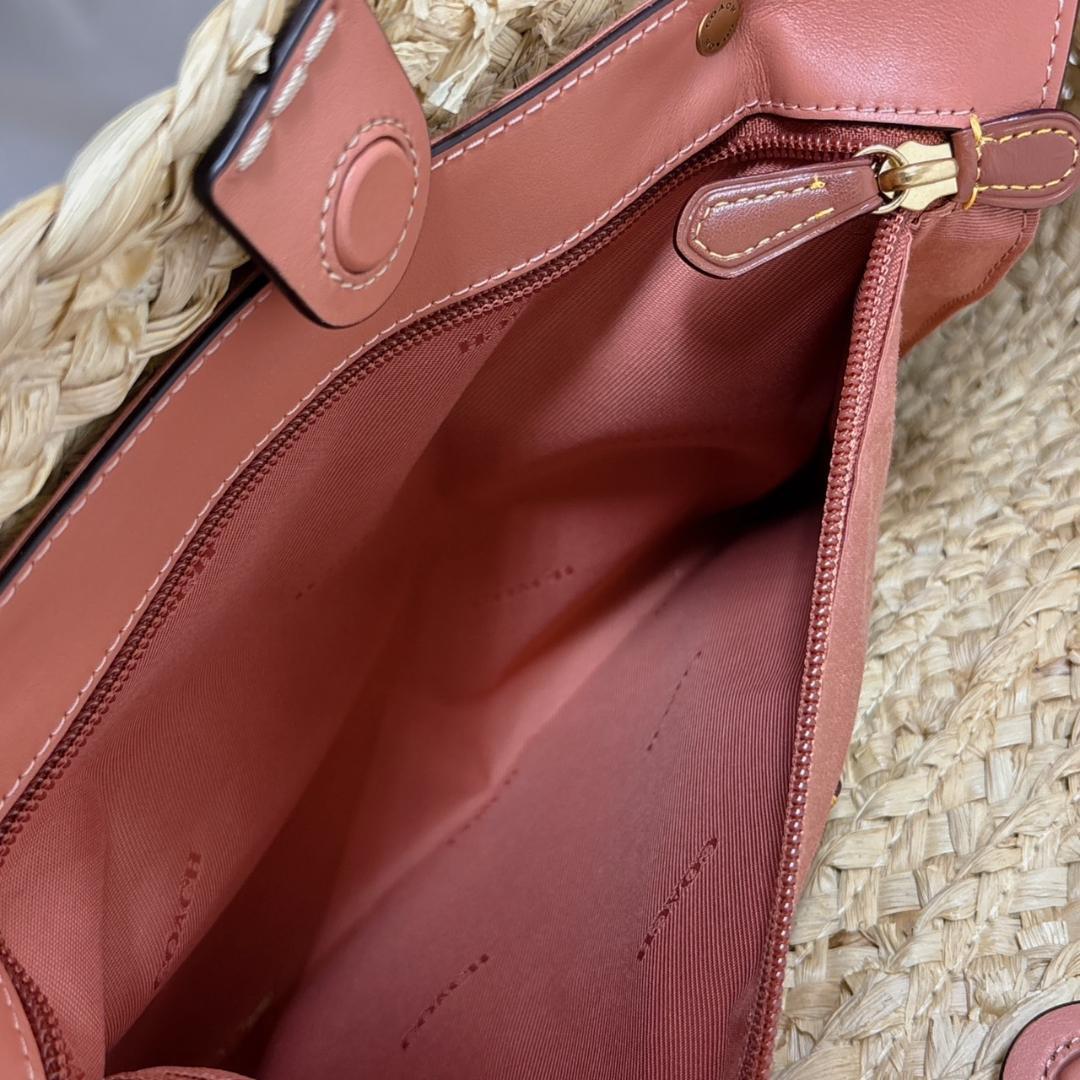 COACH カゴバック ストロー トートバッグ ショルダー アイボリA4 美品