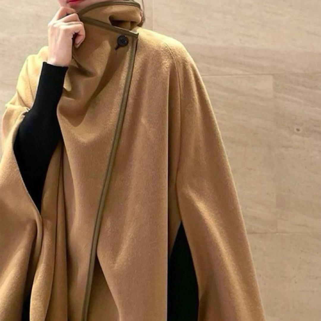 【限定価格】】エストネーション ケープコート ポンチョ 羊毛 カシミヤ