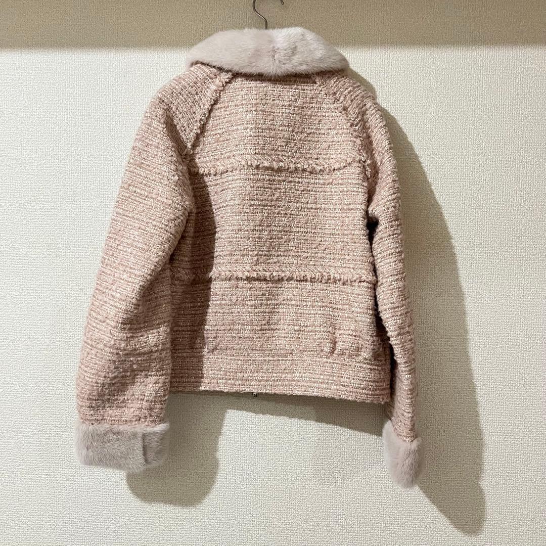 Rene ルネ ジャケット ツイード ライトピンク