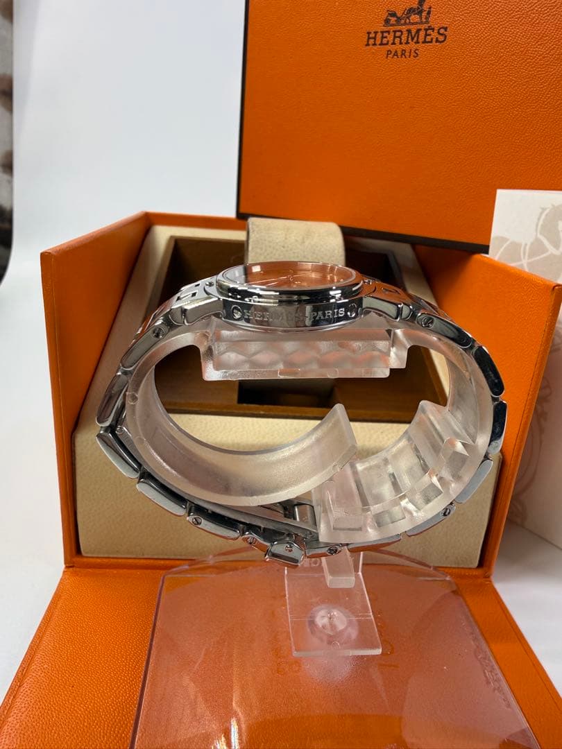 【箱・コマ2・電池新品】エルメス クリッパー ピンク レディース 正規品